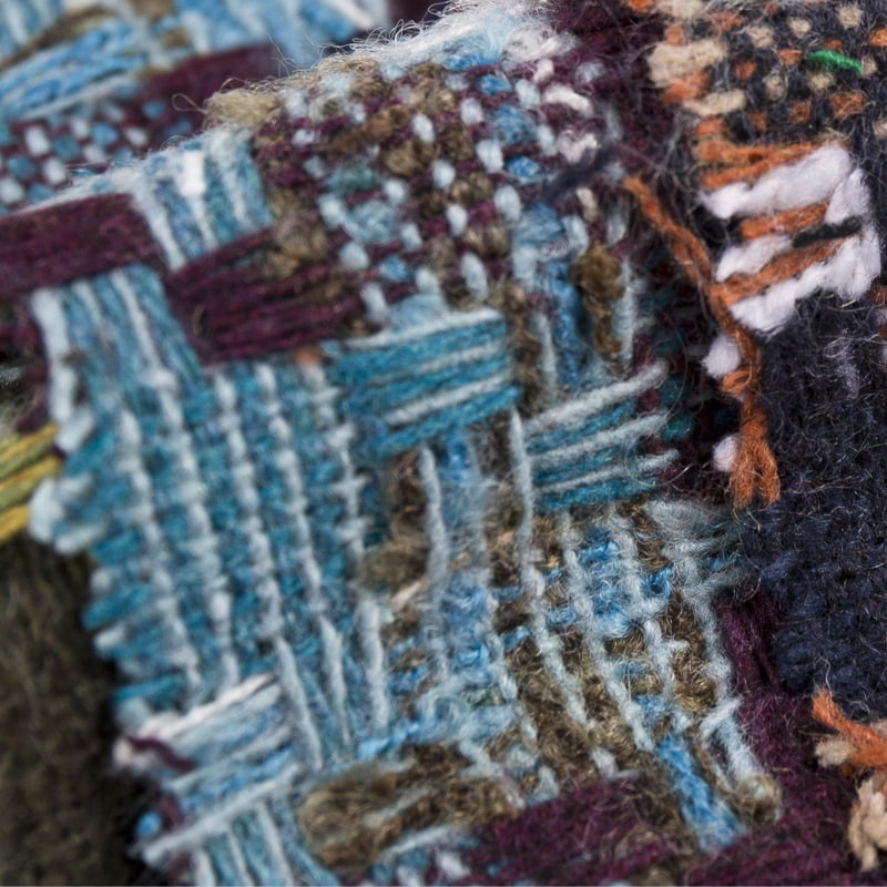 Tkanina żakardowa wełniana w stylu boho w pepitkę 2123