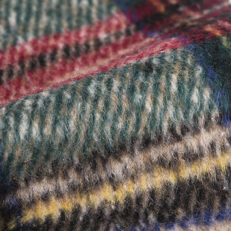 Tkanina w kratę w kratę Czerwony Zielony 10% Wełna 90% Tweed z włókien chemicznych 2144