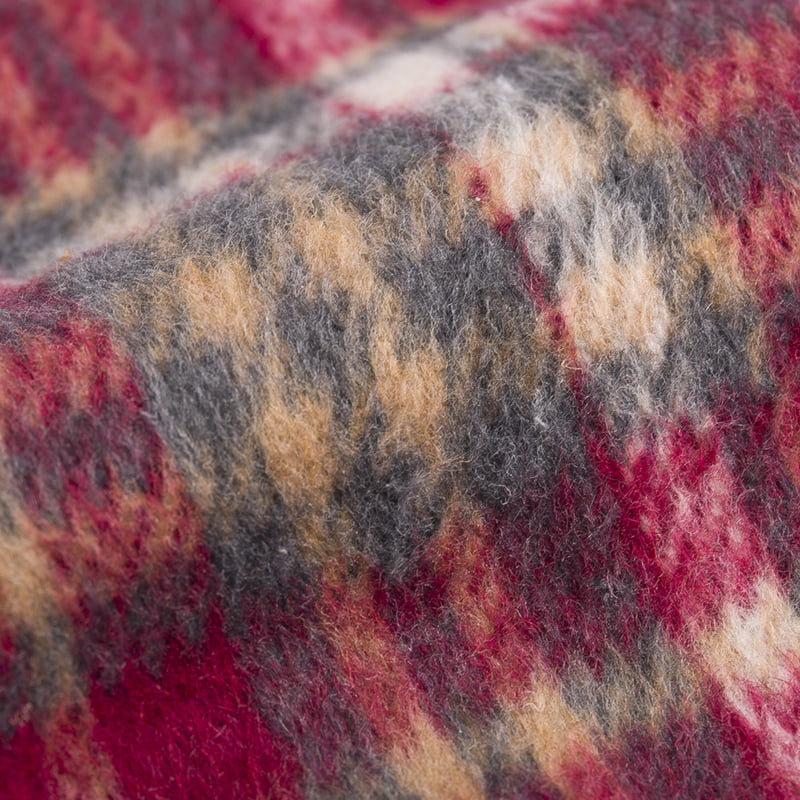 Szyba w kratę w kratę, wielokolorowa wełniana, poliestrowa tkanina tweedowa 2145