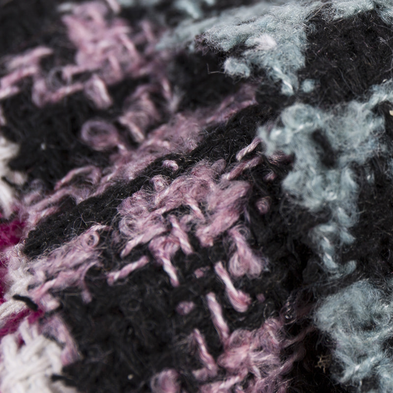 Sweter pętelkowy, wełniana tkanina tweedowa w pepitkę 2540