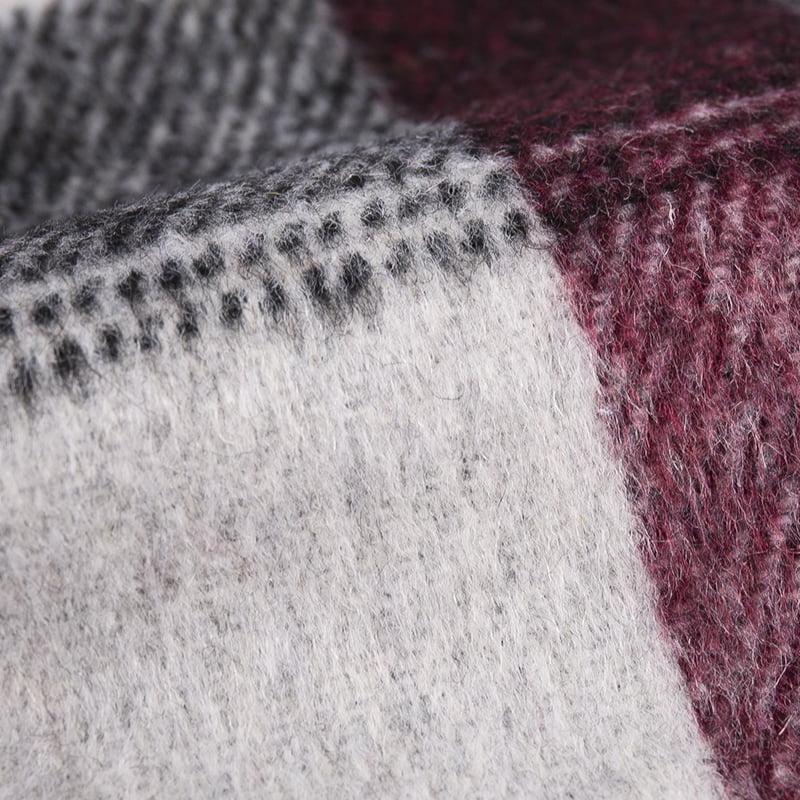 Tkanina wełniana szczotkowana w kratę w kontrastowym kolorze 3293