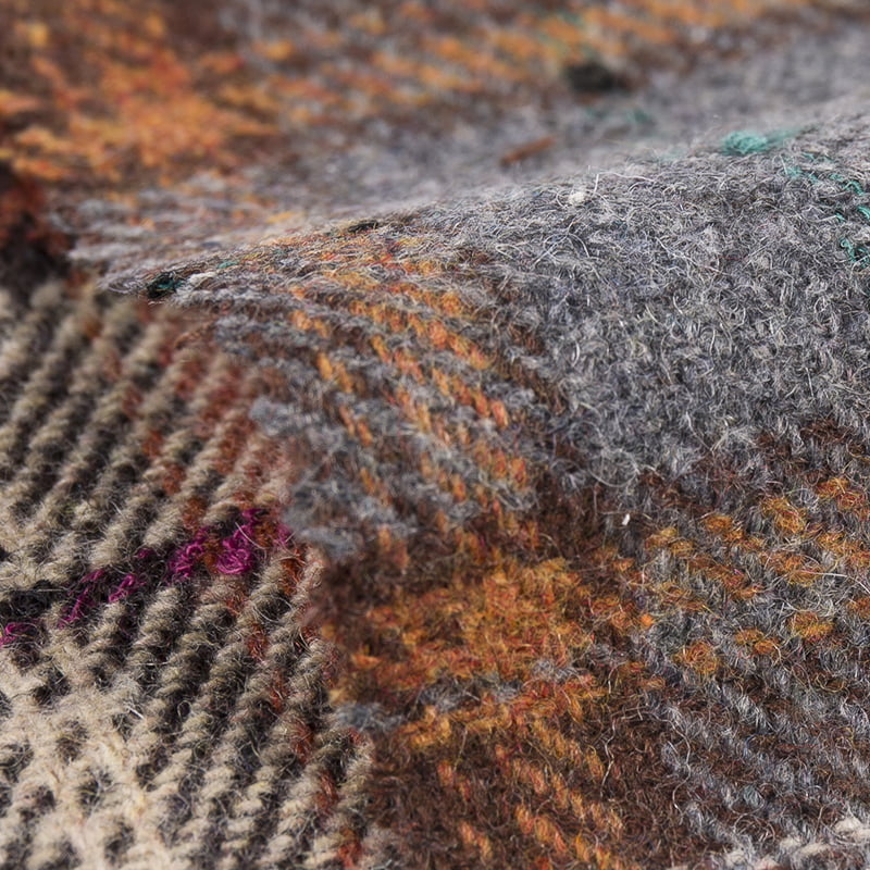 Klasyczna wełniana tkanina tweedowa w kratę na odzież zimową 3423