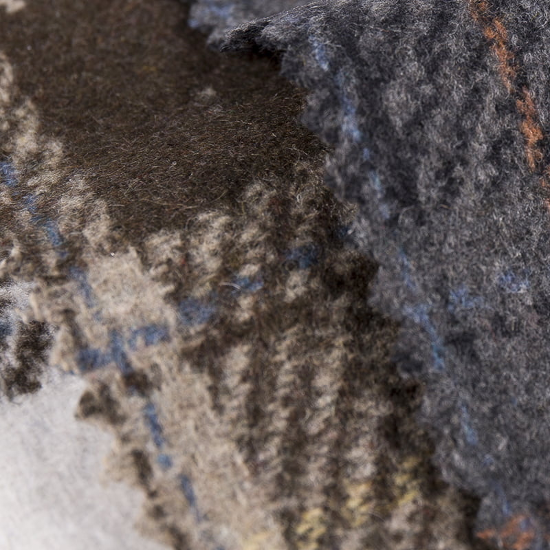 Wielokolorowa wełniana krata, miękka tweedowa tkanina na płaszcze 3496