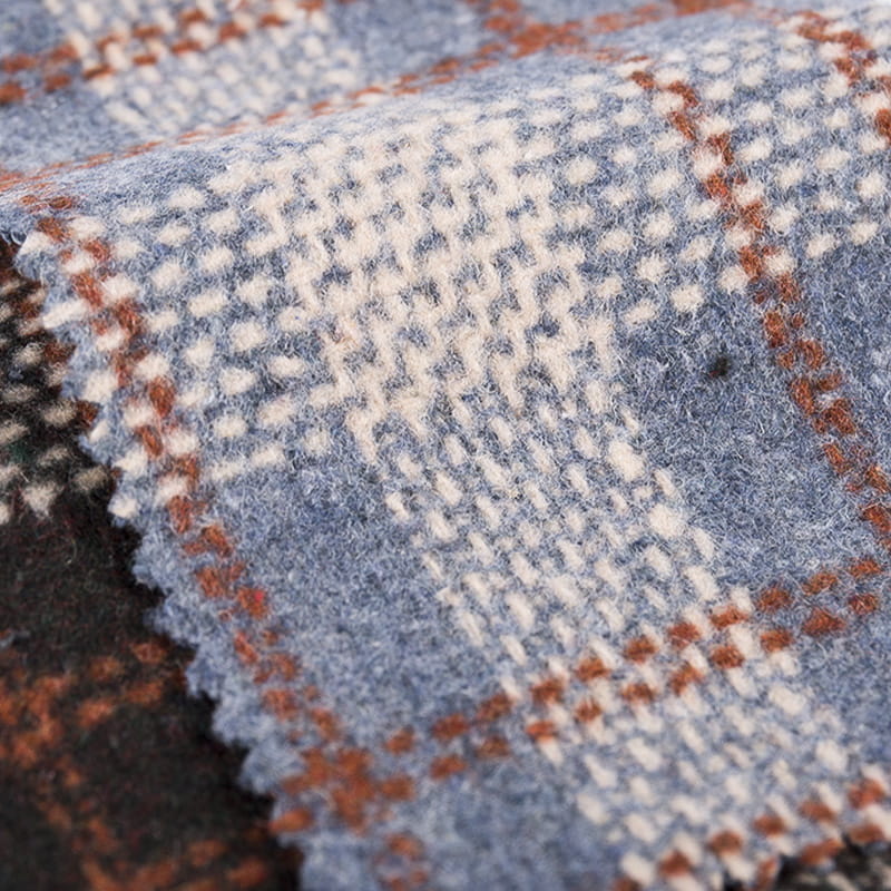 Kropkowane linie w modną kratę wełnianą tweedową tkaninę na zimę 3497