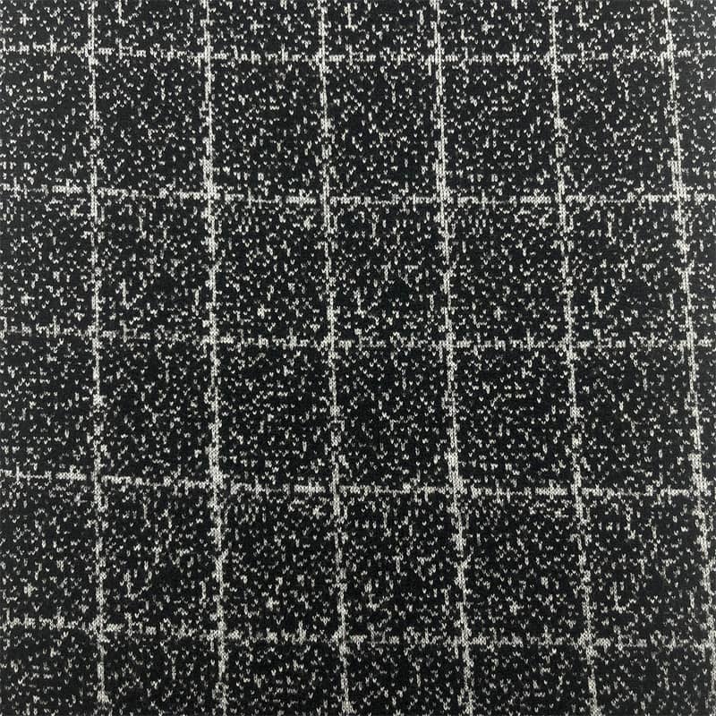 Dzianina wełniana w kratę w kropki na marynarki 182808-1