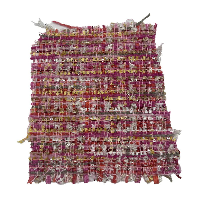 Modne czerwone różowe cekiny metaliczne tweedowe tkaniny dla kobiet 21003