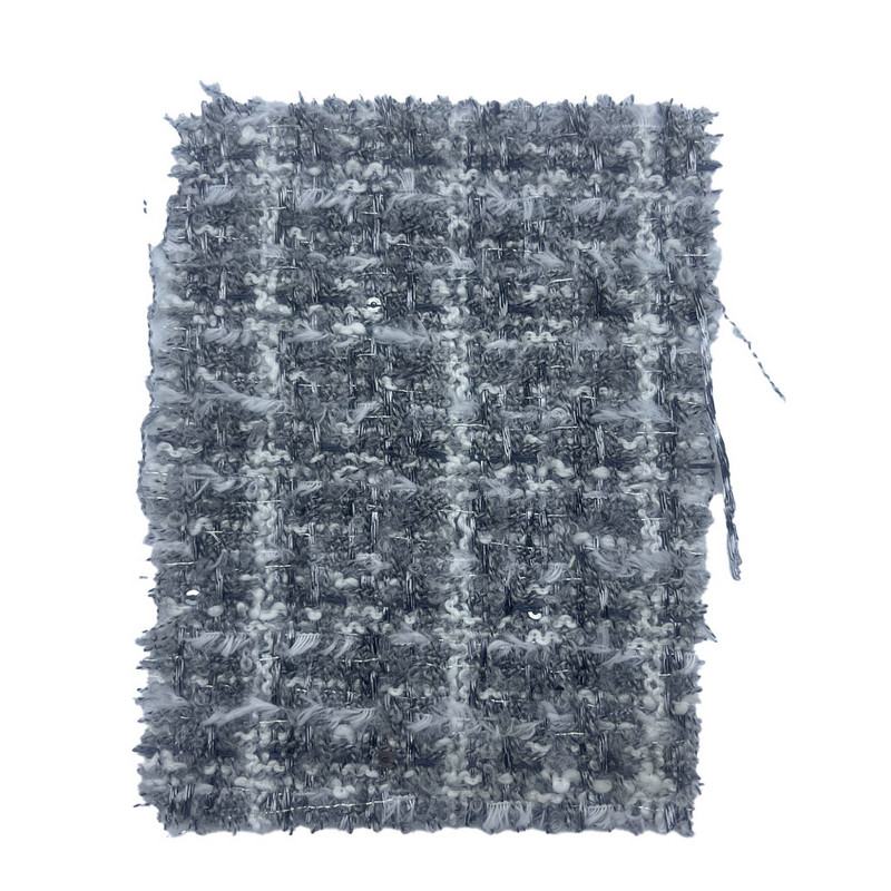 Tkaniny tweedowe o delikatnej fakturze w szarą kratę dla kobiet 23503