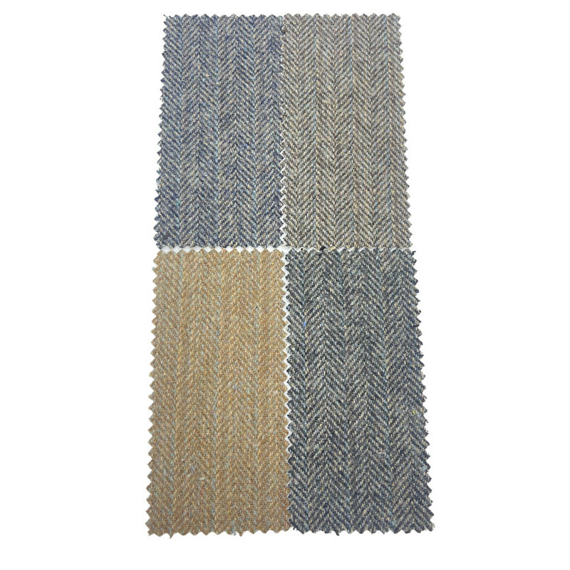 Włoskie, brązowe, niebieskie paski wełniane tweedowe tkaniny na garnitury 3534