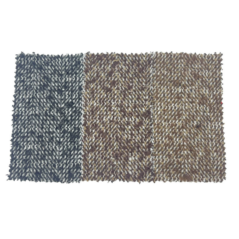 Grube brązowe wełniane tweedowe tkaniny w jodełkę do tapicerki 3787