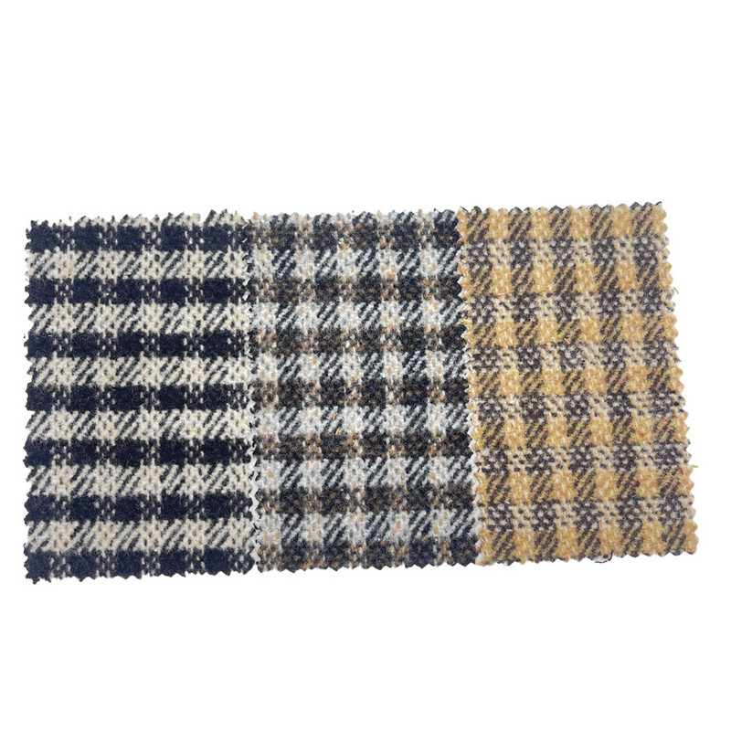 Brown Twill Check Brush Miękkie w dotyku tweedowe tkaniny wełniane na płaszcze 3811