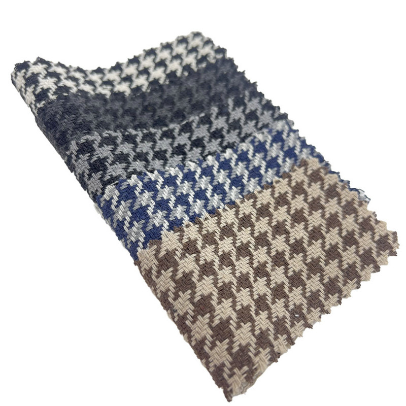 Ciemnoszare tkaniny wełniane w pepitkę na bluzy 3946